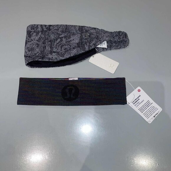 LULULEMON Set of 2 Bangbuster / Headband – NEW WITH TAGS Rainbow & Herringbone - Picture 2 of 6